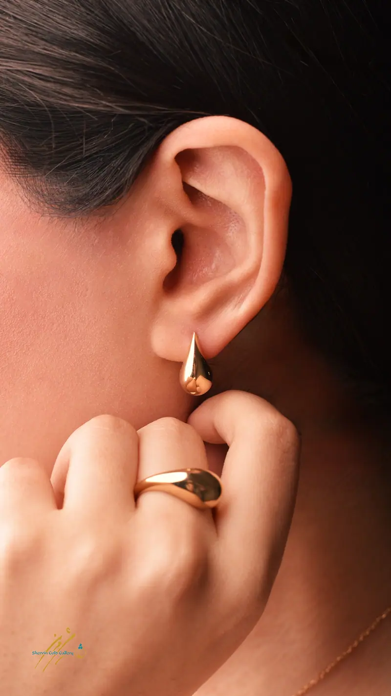 گوشواره قطرهای — گوشواره طلای ۱۸ عیار گالری طلای شروین
